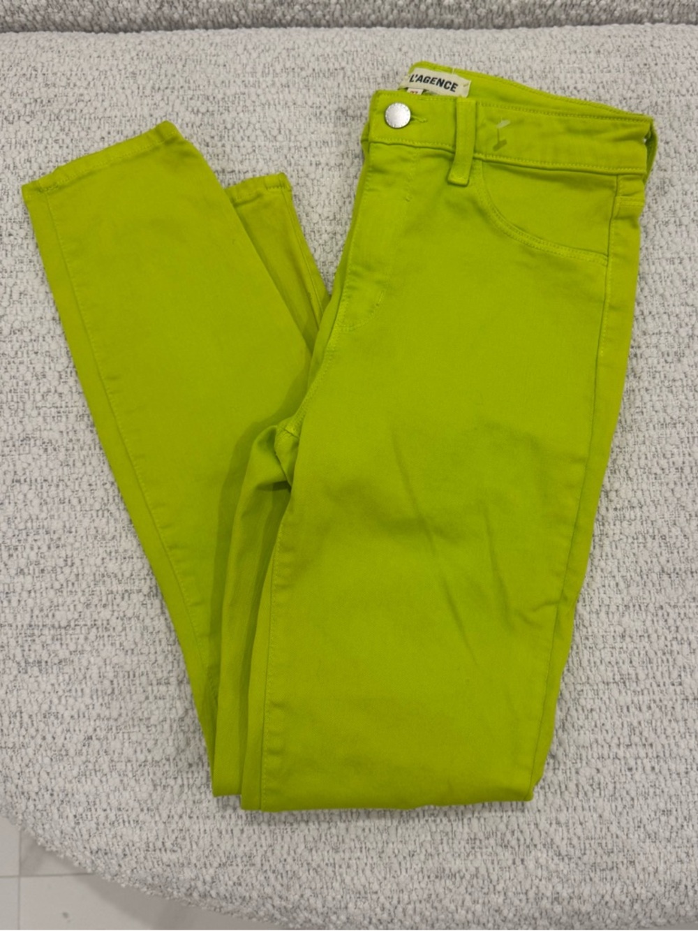 L'AGENCE Women's Lime Green High Rise Jeans